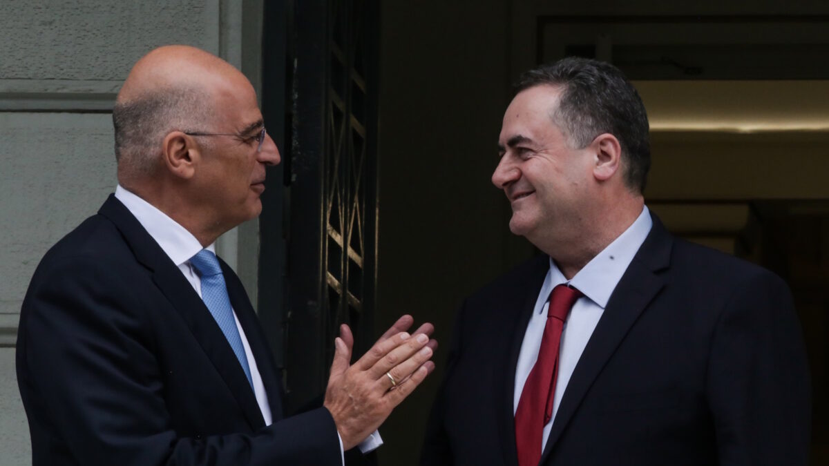 Ο Νίκος Δένδιας με τον Ισραηλινό υπουργό Άμυνας Ίσραελ Κατζ