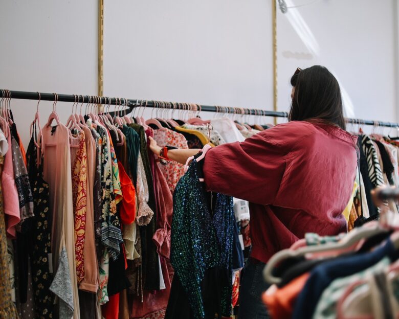 woman shopping for clothing in Los Angeles, California