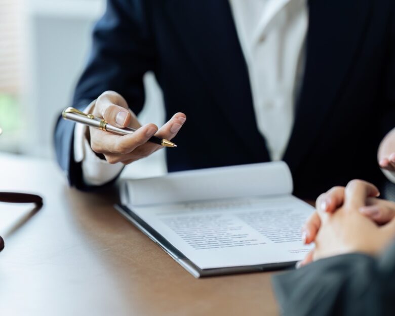 Client was listening to a lawyer advising, explaining the details of the proceeding.