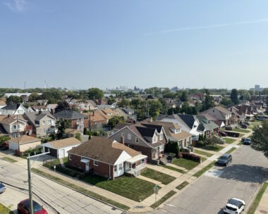 An overhead view of middle-class housing in Dearborn, where Ford's headquarters are located. This city is home to many immigrants from the Middle East.