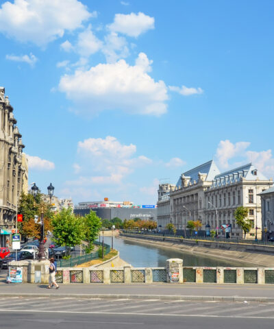 BUCHAREST, ROMANIA - AUGUST 4, 2012: Visiting The shore of Dambovita River.