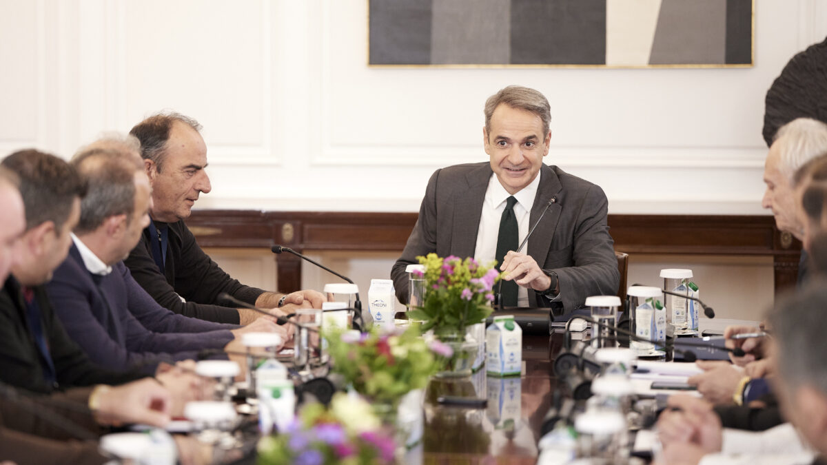 Ο Κυριάκος Μητσοτάκης σε συνάντηση με εκπροσώπους των αγροτών