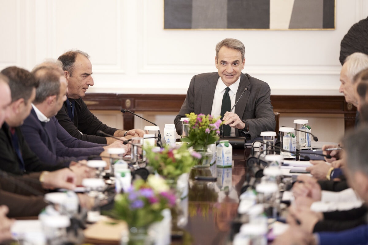 Ο Κυριάκος Μητσοτάκης σε συνάντηση με εκπροσώπους των αγροτών