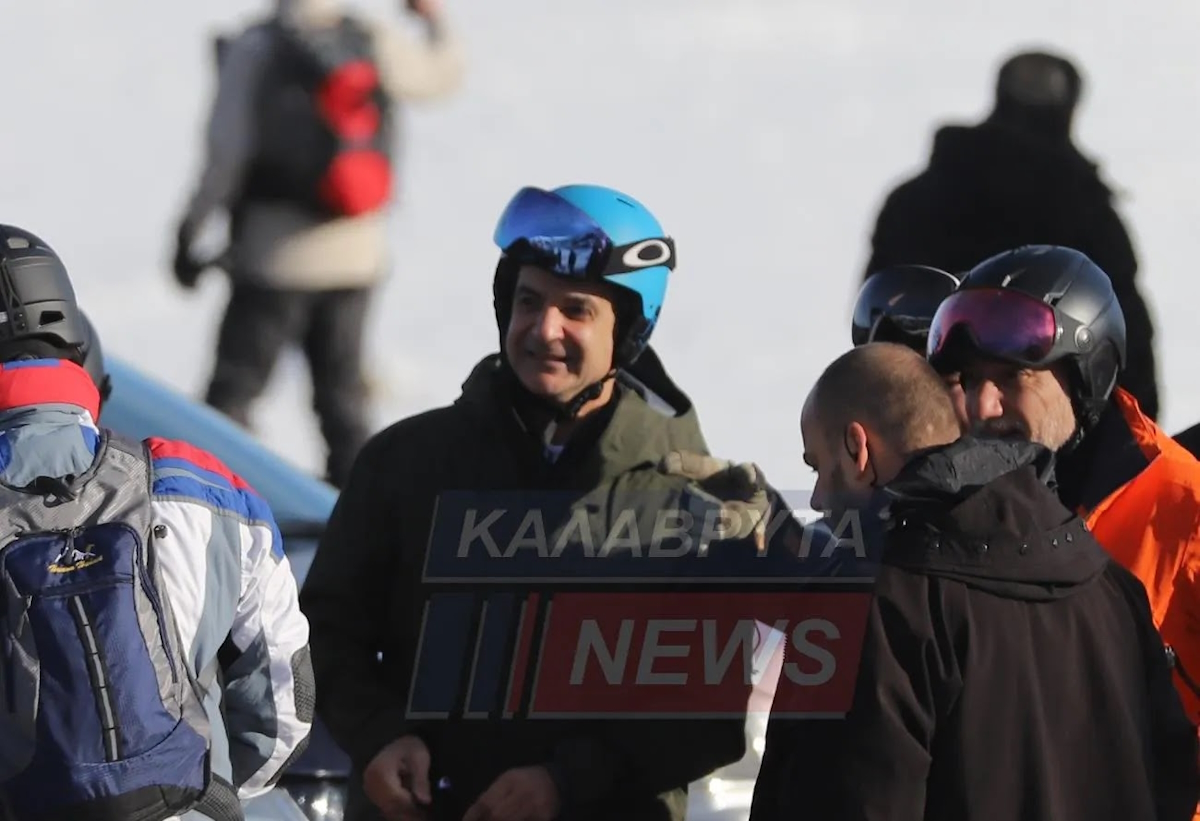 Ο πρωθυπουργός, Κυριάκος Μητσοτάκης στο Χιονοδρομικό Καλαβρύτων