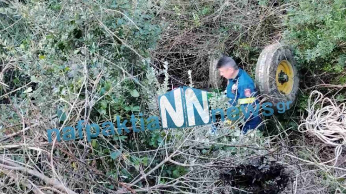 Ανατροπή τρακτέρ στο Μεσολόγγι