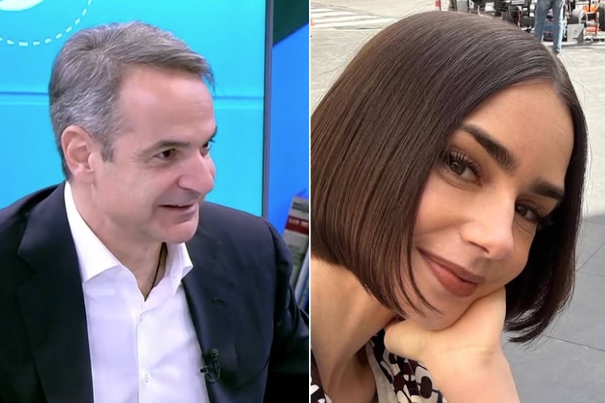 Ο Κυριάκος Μητσοτάκης και η πρωταγωνίστρια του «Emily in Paris»