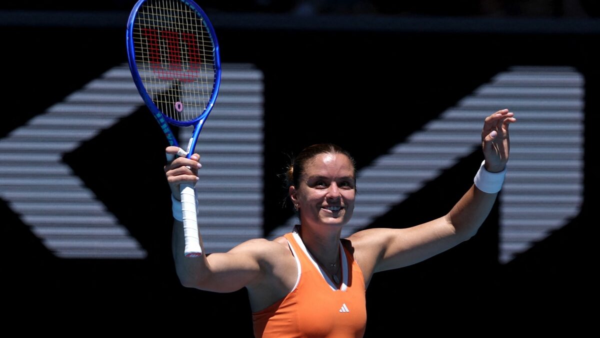 Η Μαρία Σάκκαρη πανηγυρίζει στο Australian Open REUTERS