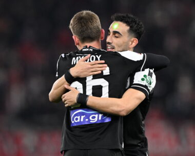 Οι παίκτες του ΠΑΟΚ στο Καραϊσκάκης  (ΑΝΤΩΝΗΣ ΝΙΚΟΛΟΠΟΥΛΟΣ