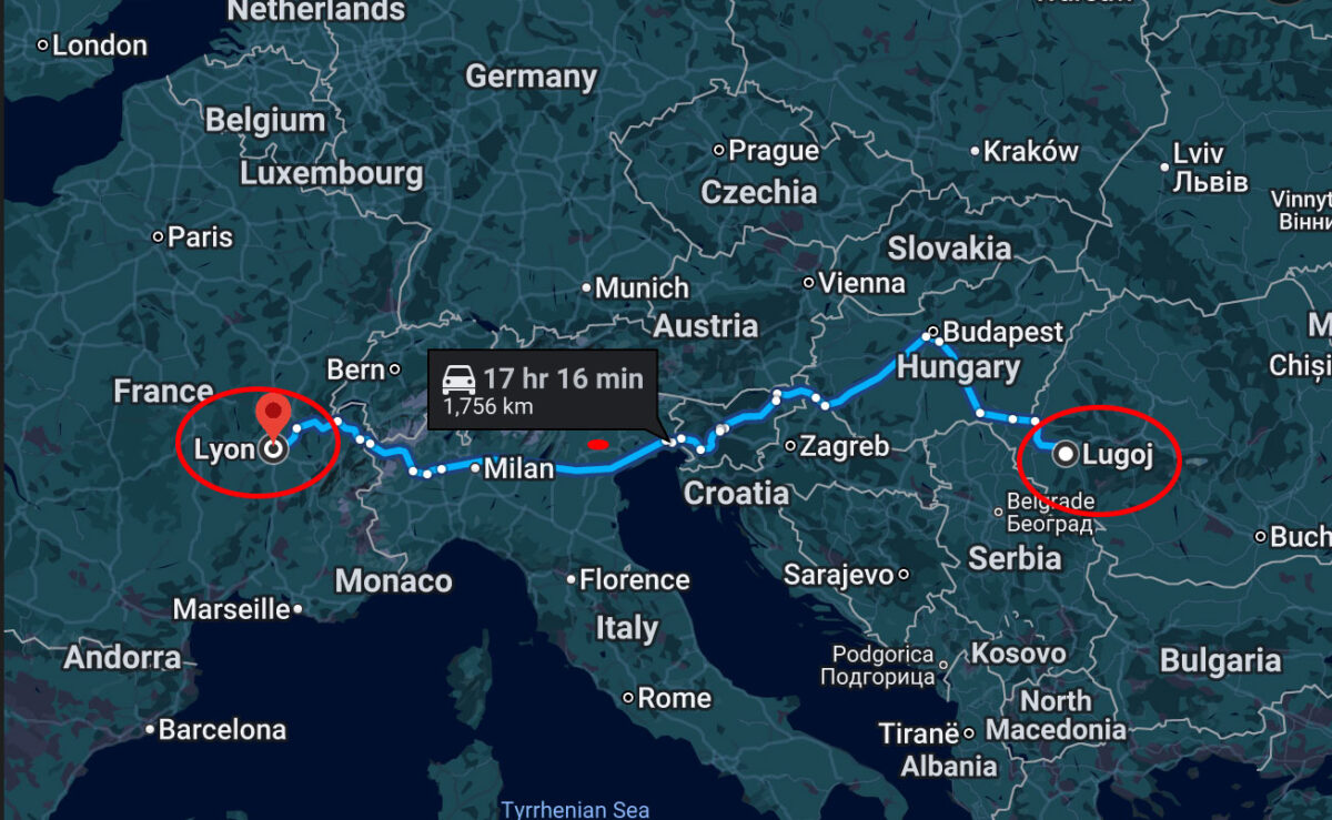 romania lyon map