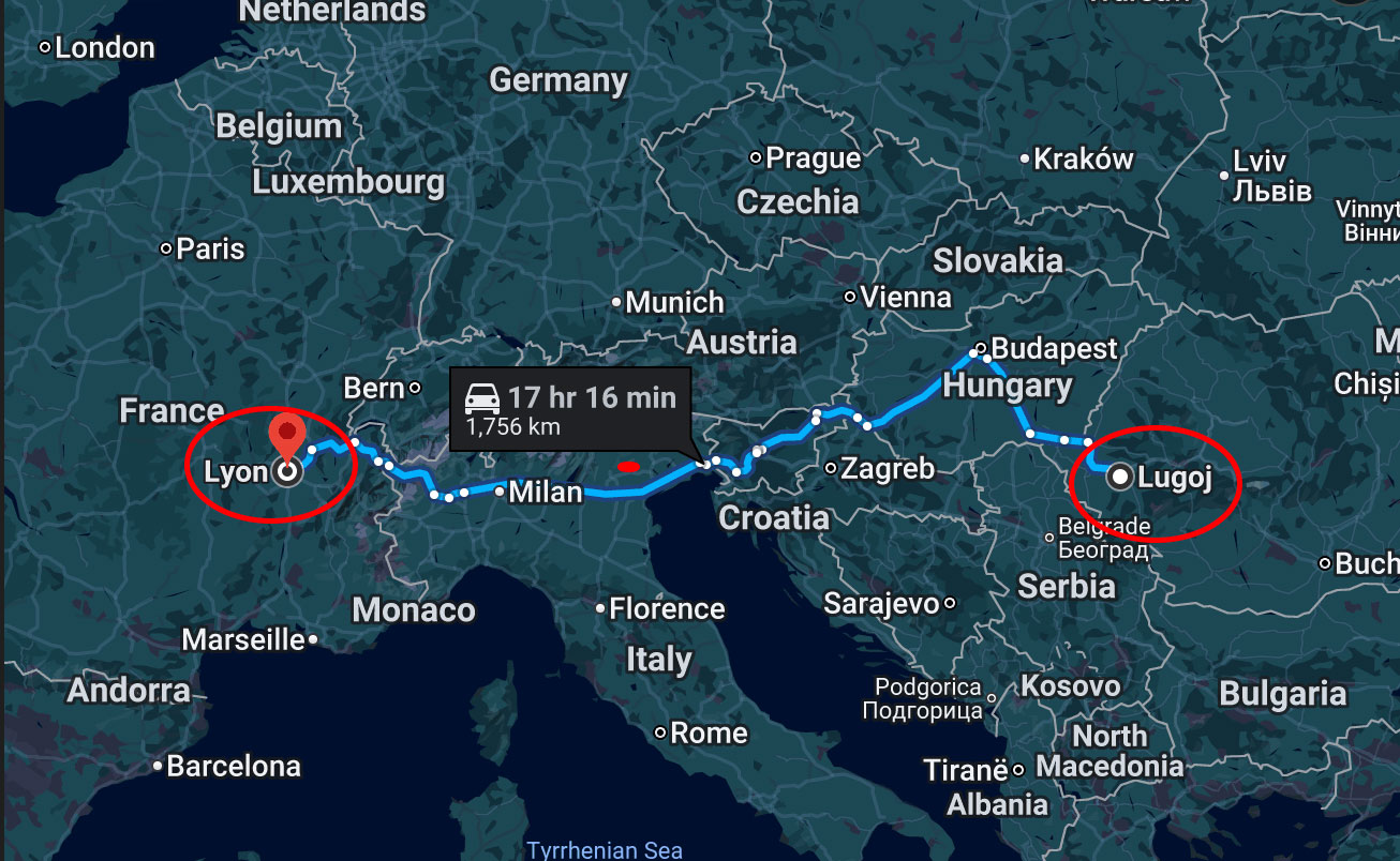 romania lyon map
