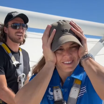 Η Σάκκαρη τρομαγμένη στην οροφή του σταδίου