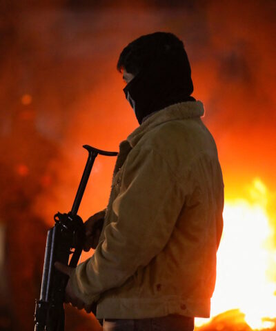 Κούρδος μαχητής των SDF σε περίπολο
