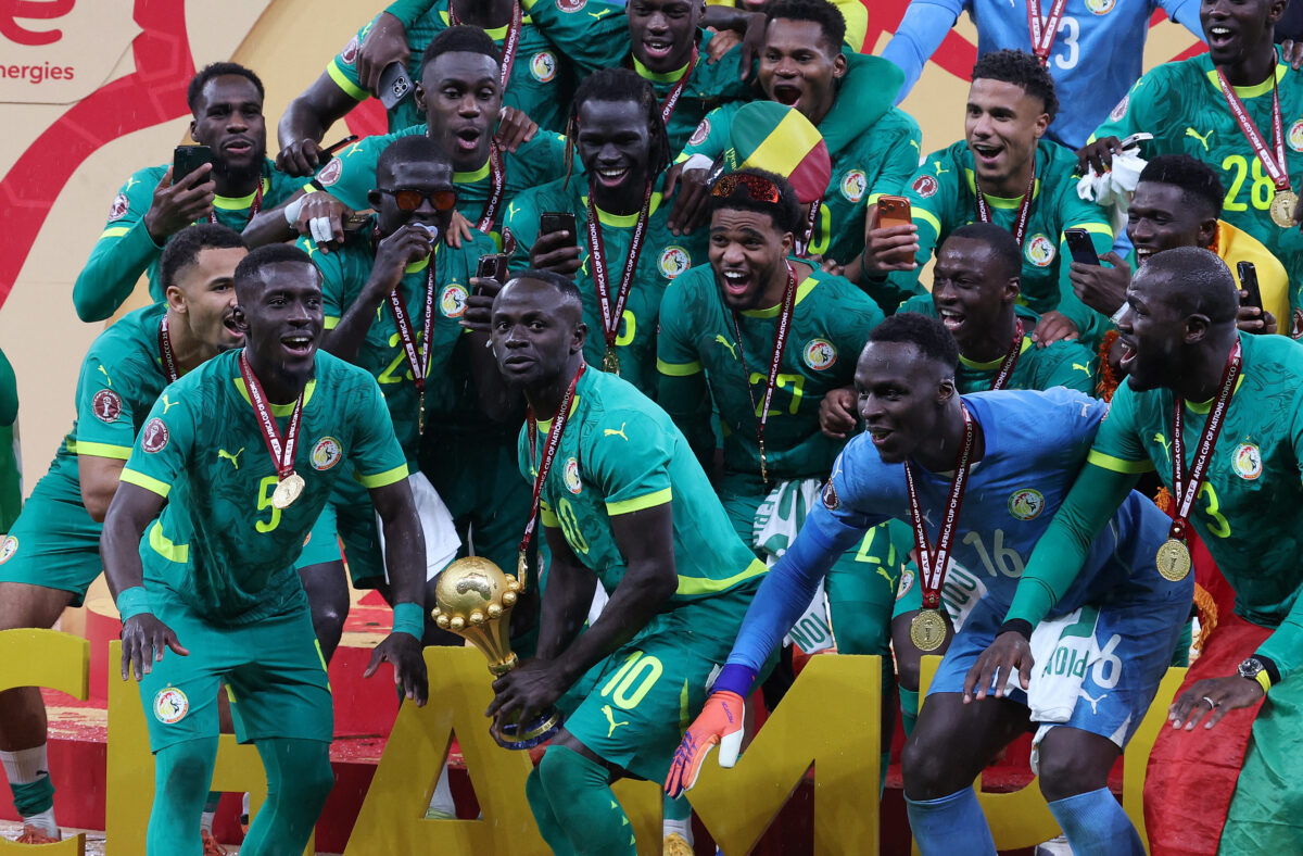 Οι παίκτες της Σενεγάλης πανηγυρίζουν στο Κύπελλο Εθνών Αφρικής