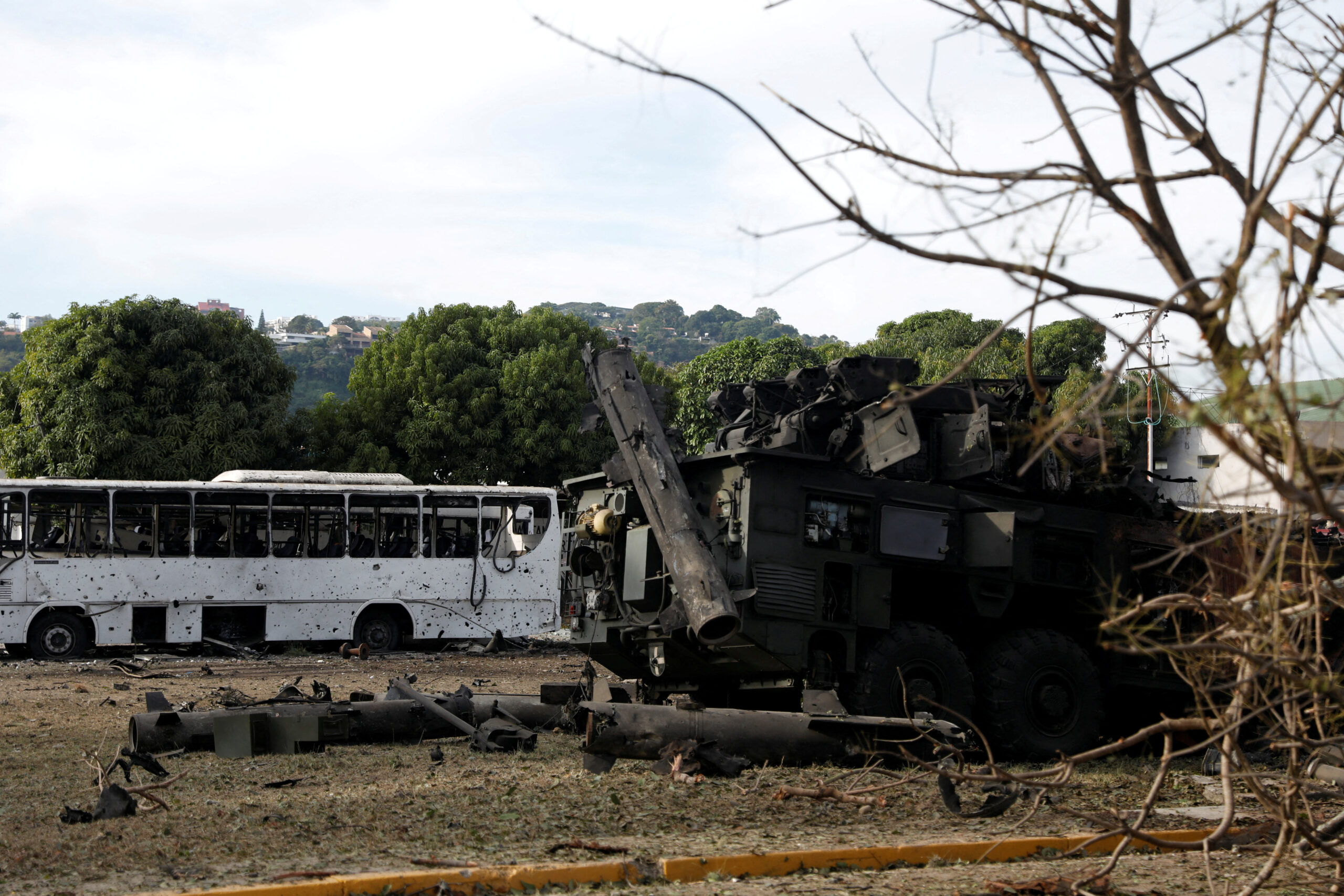 A destroyed anti-aircraft unit at La Carlota military air base, after U.S. President Donald Trump said the U.S. has struck Venezuela and captured its President Nicolas Maduro, in Caracas, Venezuela, January 3, 2026. REUTERS/Leonardo Fernandez Viloria TPX IMAGES OF THE DAY