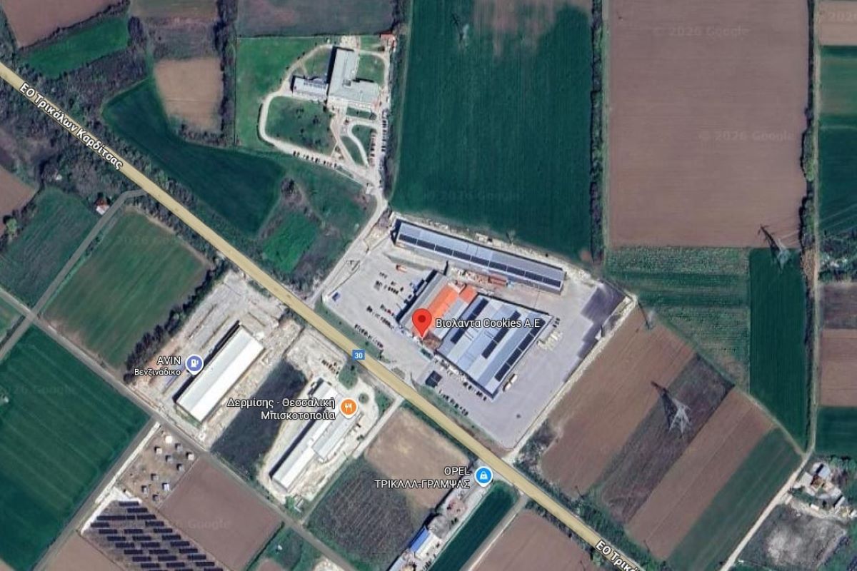 Φωτογραφία του εργοστασίου «Βιολάντα» από το Google Maps