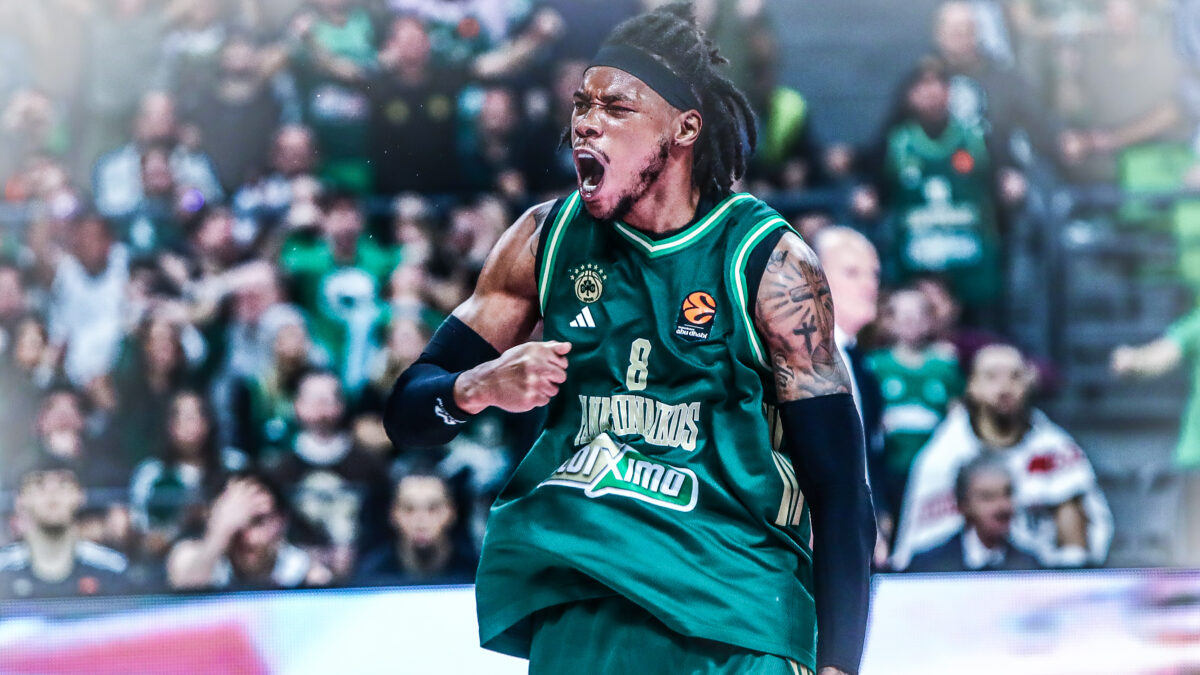 Ο Ρισόν Χολμς πανηγυρίζει κόντρα στη Βίρτους (ΑΡΓΥΡΩ ΑΝΑΣΤΑΣΙΟΥ