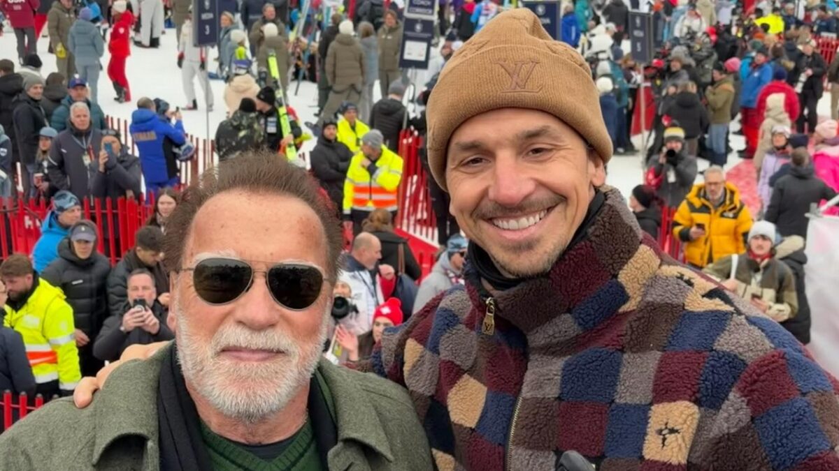 Ο Ζλάταν Ιμπραΐμοβιτς συναντήθηκε με τον Άρνολντ Σβαρτσενέγκερ στο Παγκόσμιο Κύπελλο σκι του Κίτσμπουελ