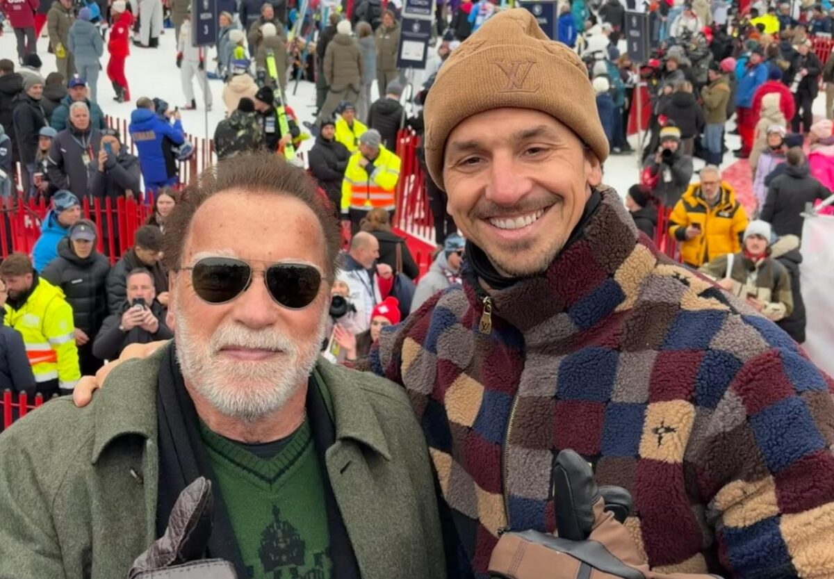 Ο Ζλάταν Ιμπραΐμοβιτς συναντήθηκε με τον Άρνολντ Σβαρτσενέγκερ στο Παγκόσμιο Κύπελλο σκι του Κίτσμπουελ