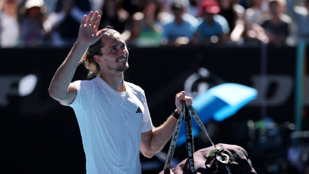 Ο Ζβέρεφ στον αγώνα του στην Αυστραλία