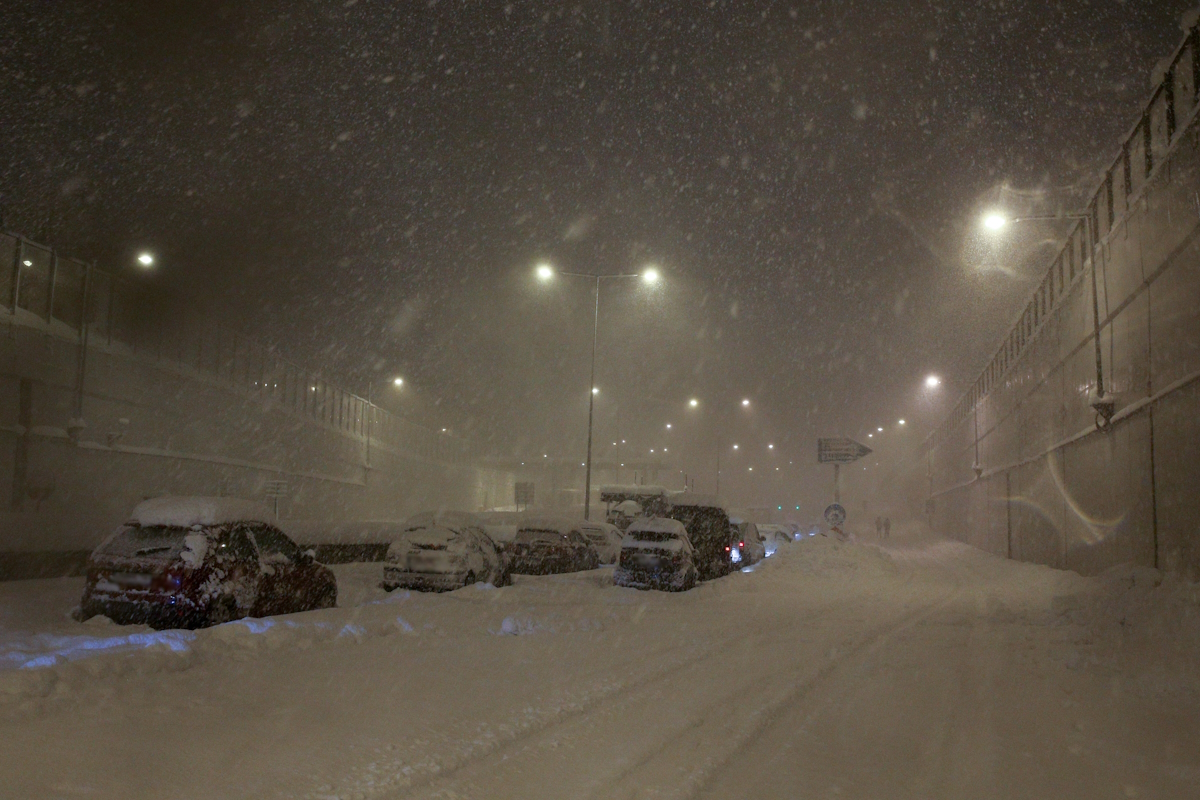 Η χιονισμένη Αττική Οδός τον Ιανουάριο του 2022