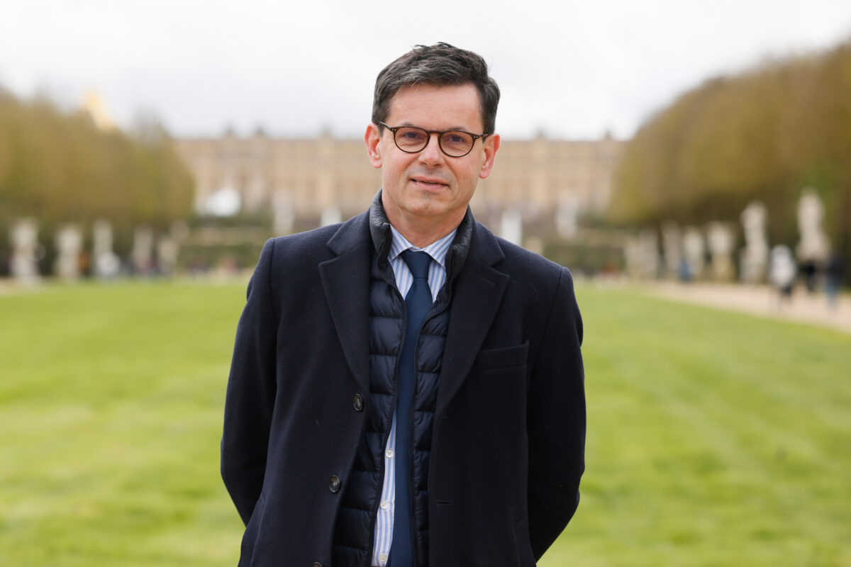 FILE Christophe Leribault, head of the Charteau de Versailles, poses March 29, 2024 in the park of the Chateau de Versailles, west of Paris. (AP Photo/Thomas Padilla, File)