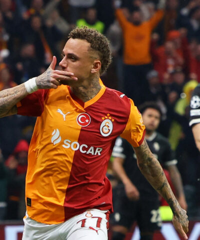 Ο Νόα Λανγκ πανηγυρίζει γκολ του κόντρα στη Γιουβέντους (ΦΩΤΟ REUTERS