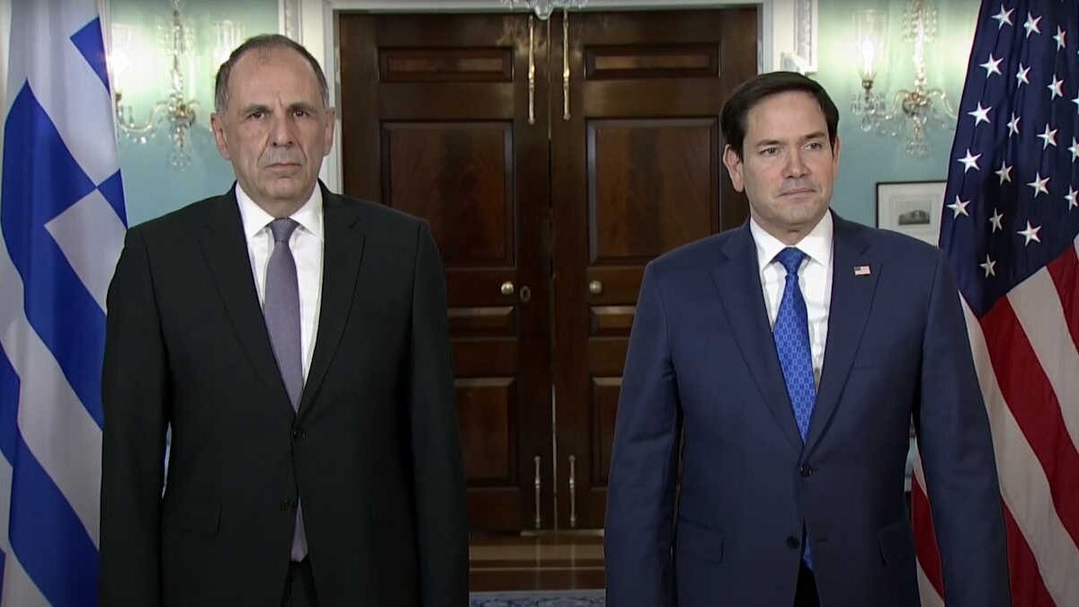 Ο Γιώργος Γεραπετρίτης και ο Μάρκο Ρούμπιο σε προηγούμενη συνάντηση