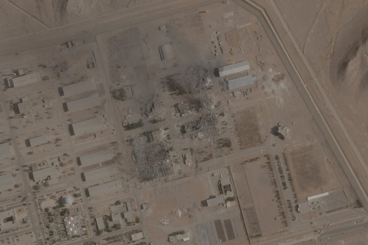 Δορυφορική λήψη της πυρηνικής εγκατάστασης του Ισφαχάν στις 21 Ιουνίου 2025