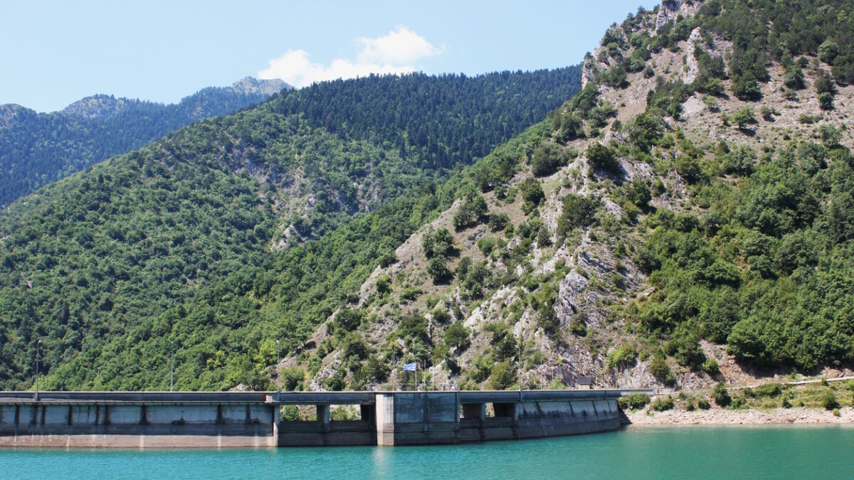 Hydroelectric Dam at Lake Plastira of Karditsa central Greece Europe
