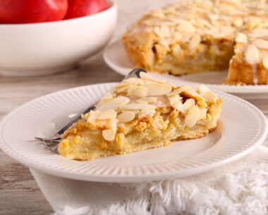Fresh apple tart with almond topping