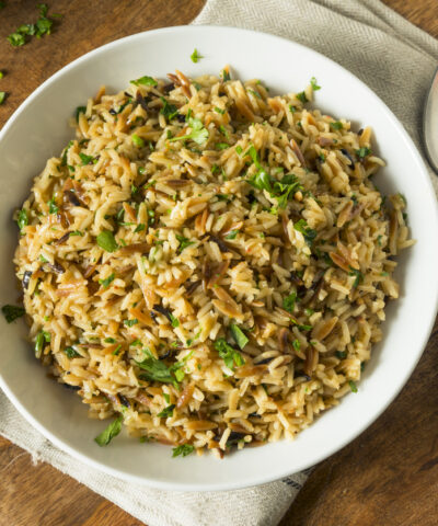 Κριθαράκι με φακές και μυρωδικά