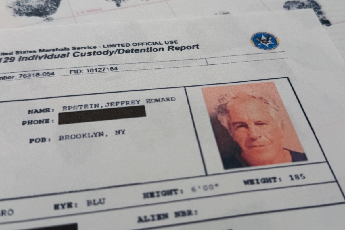 A document that was included in the U.S. Department of Justice release of the Jeffrey Epstein files is photographed Sunday, Feb. 1, 2026, shows the report when Epstein was taken into custody on July 6, 2019.