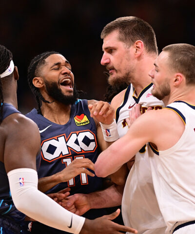 Ο Νίκολα Γιόκιτς στον καυγά του με τον Ντορτ (Photo by Joshua Gateley