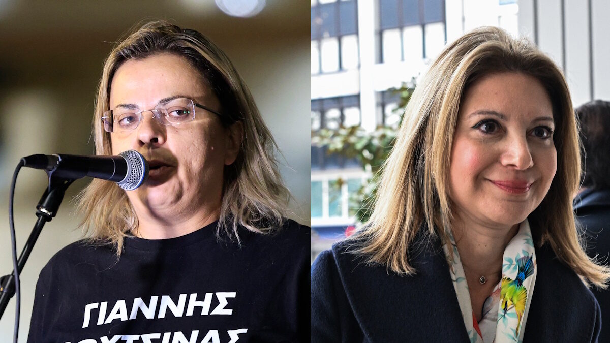 Αριστερά η Κατερίνα Βουτσινά και δεξιά η Μαρία Καρυστιανού