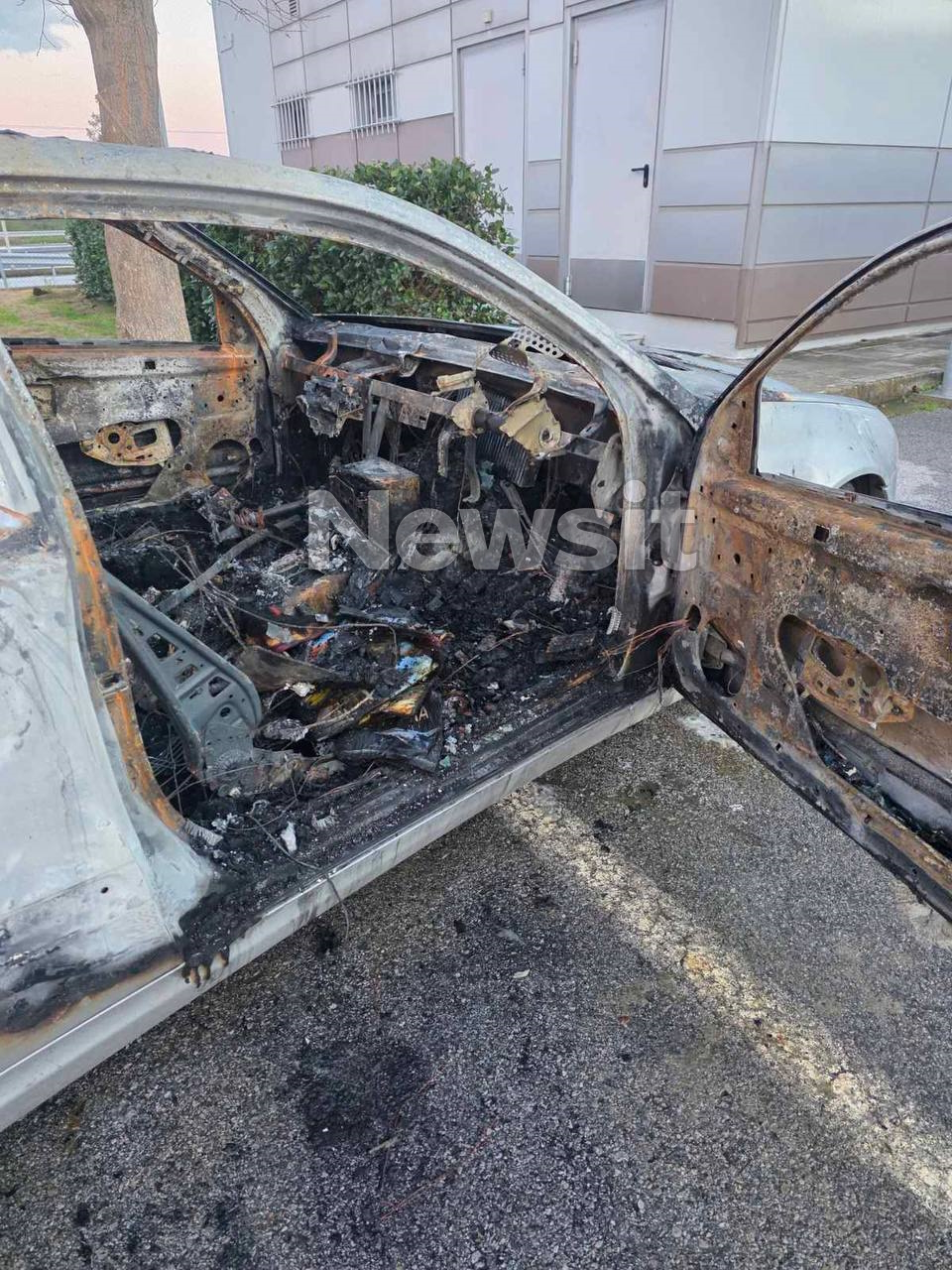 Το καμένο αυτοκίνητο του 56χρονου