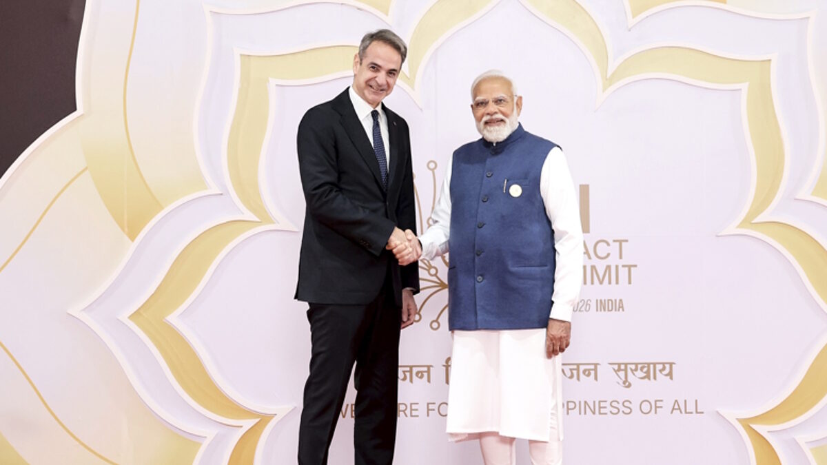 Ο πρωθυπουργός, Κυριάκος Μητσοτάκης και ο ομόλογός του της Ινδίας, Ναρέντρα Μόντι στο Νέο Δελχί