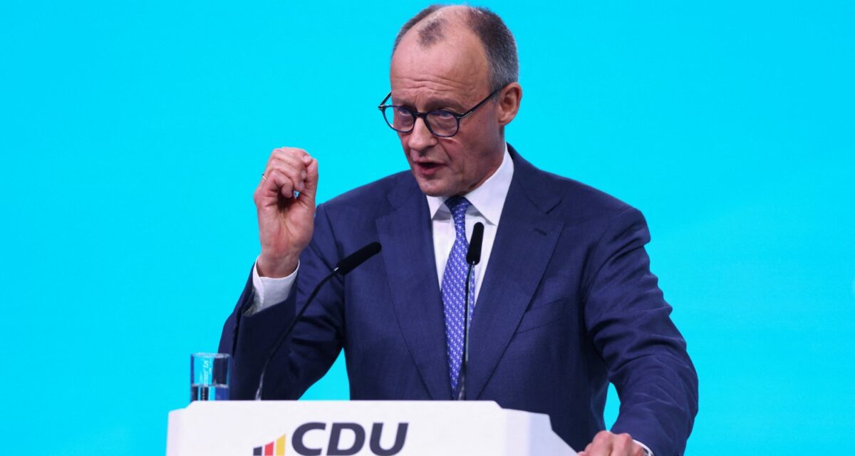 German Chancellor and Christian Democratic Union (CDU) party leader Friedrich Merz speaks at the CDU party congress in Stuttgart, Germany, February 20, 2026. REUTERS/Thilo Schmuelgen