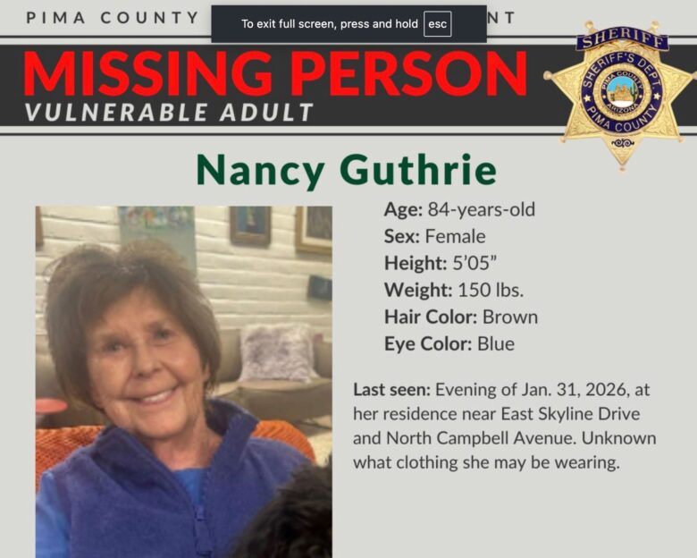 Alert για την εξαφάνιση της Νάνσι Γκάθρι