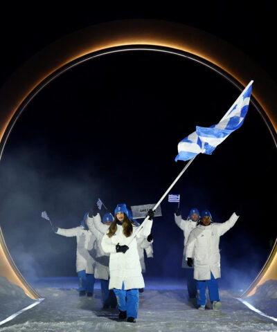 H Νεφέλη Τίτα με την ελληνική σημαία στους χειμερινούς Ολυμπιακούς Αγώνες