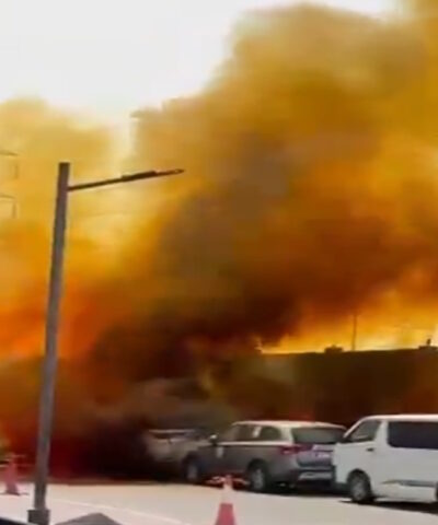 Φωτιά μετά την πτώση του πυραύλου σε κατοικημένη περιοχή