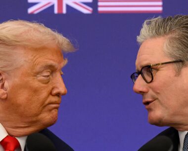 U.S. President Donald Trump and British Prime Minister Keir Starmer announce an agreement between the two countries as they hold a press conference at Chequers at the conclusion of a state visit on September 18, 2025 in Aylesbury, Britain. Leon Neal/Pool via REUTERS