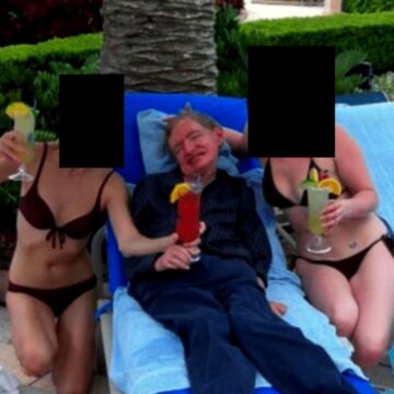 Ο Στίβεν Χόκινγκ σε φωτογραφία που βρέθηκε από τα αρχεία του Επστάιν