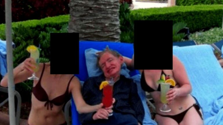 Ο Στίβεν Χόκινγκ σε φωτογραφία που βρέθηκε από τα αρχεία του Επστάιν