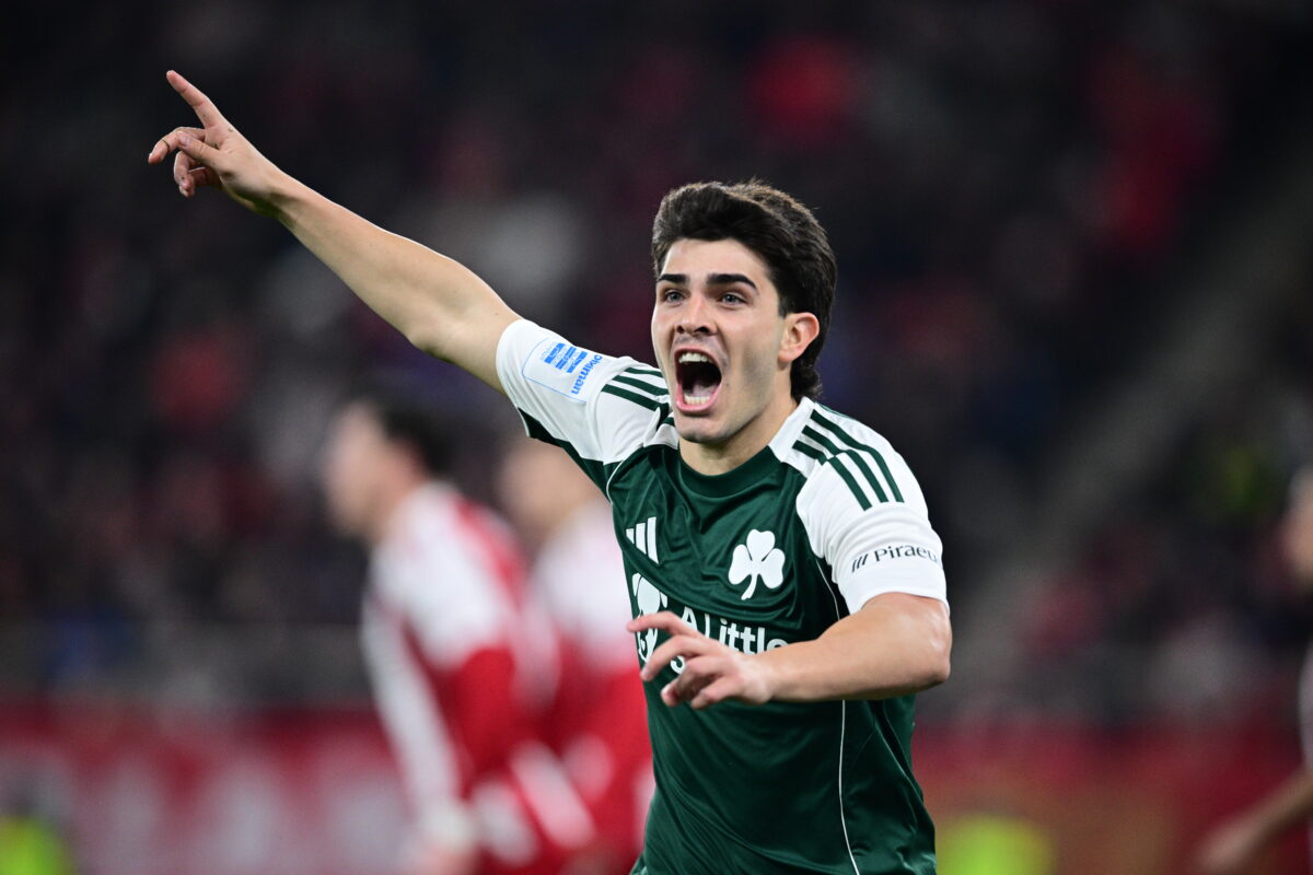 Ο Ταμπόρδα μετά το γκολ του στο Ολυμπιακός - Παναθηναϊκός (KLODIAN LATO