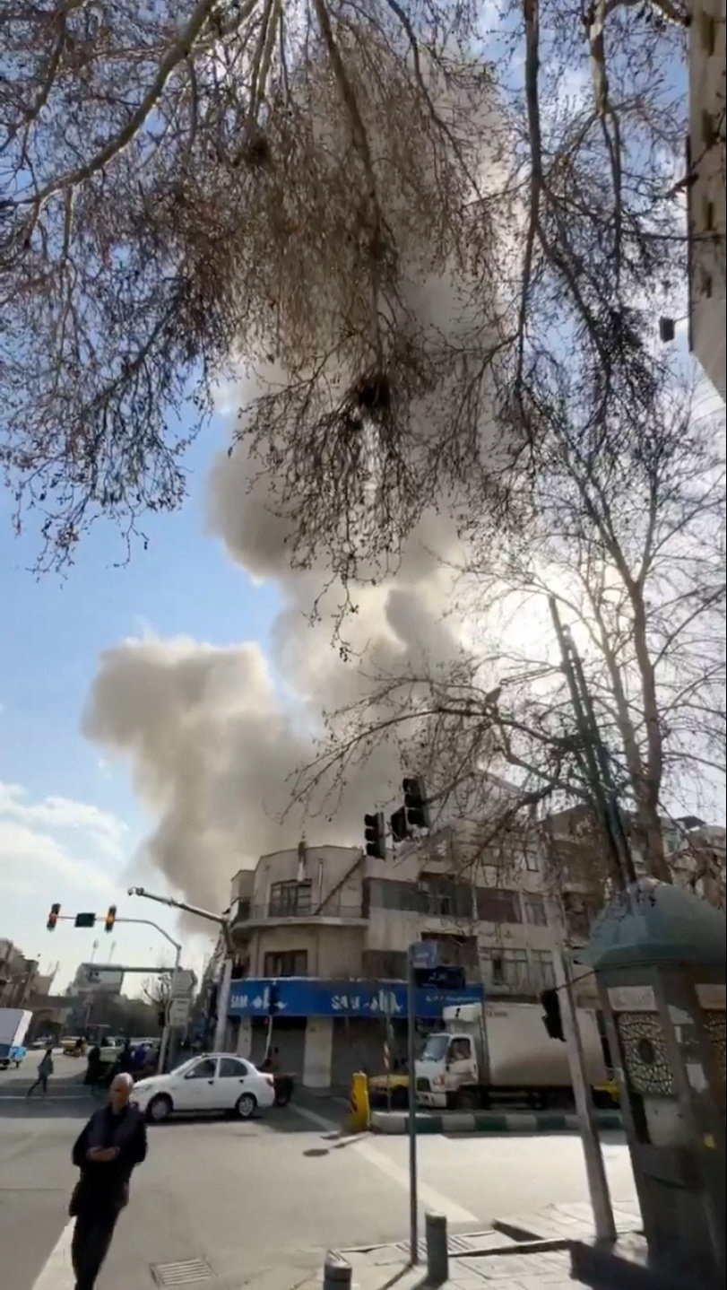 Israel and U.S. launch strikes on Iran Smoke rises following an explosion, after Israel and the U.S. launched strikes against Iran, in Tehran, Iran, in this screen grab obtained from a social media video released February 28, 2026. Socia Media/via REUTERS THIS IMAGE HAS BEEN SUPPLIED BY A THIRD PARTY. NO RESALES. NO ARCHIVES. NEWS USE ONLY. VERIFICATION -Road layout, business signs and utility poles matched file and satellite imagery -Exact time not verified -US president Donald Trump said US were carrying out