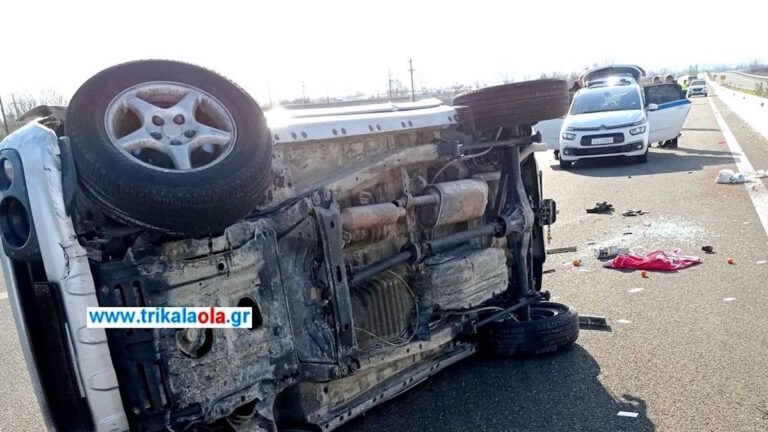 Τροχαίο στον Ε65 με τέσσερις τραυματίες ιερομόναχους του Αγίου Όρους