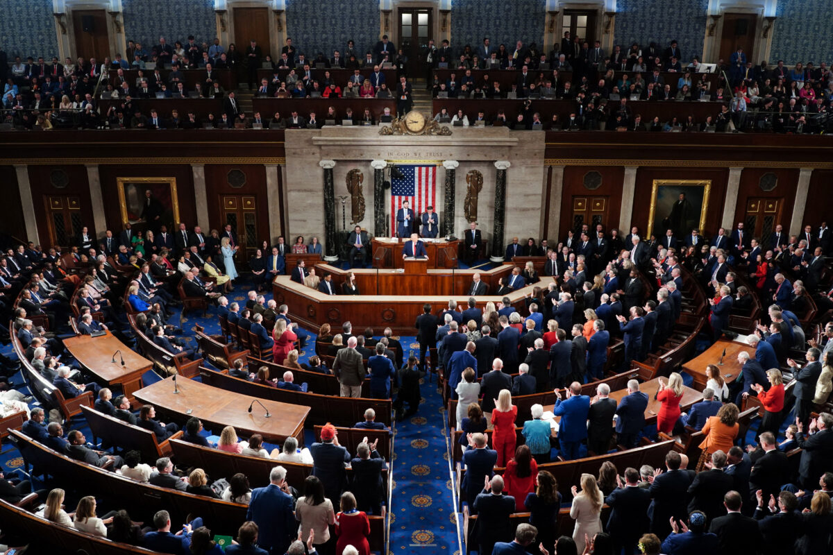 Ο Ντόναλντ Τραμπ κατά την ομιλία του στο Καπιτώλιο