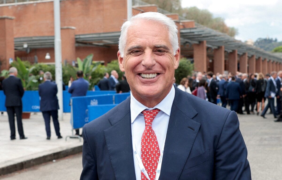 FILE PHOTO: Unicredit CEO Andrea Orcel smiles as he leaves at the end of the annual Confindustria assembly in Rome, September 18, 2024. REUTERS/Remo Casilli/File Photo