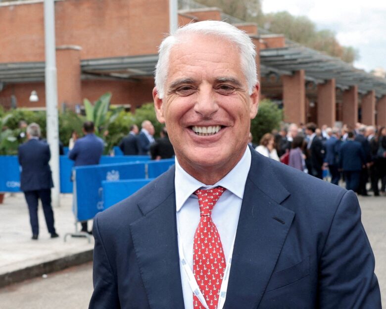 FILE PHOTO: Unicredit CEO Andrea Orcel smiles as he leaves at the end of the annual Confindustria assembly in Rome, September 18, 2024. REUTERS/Remo Casilli/File Photo