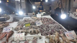 Καλαμάρια και θράψαλα στη Βαρβάκειο